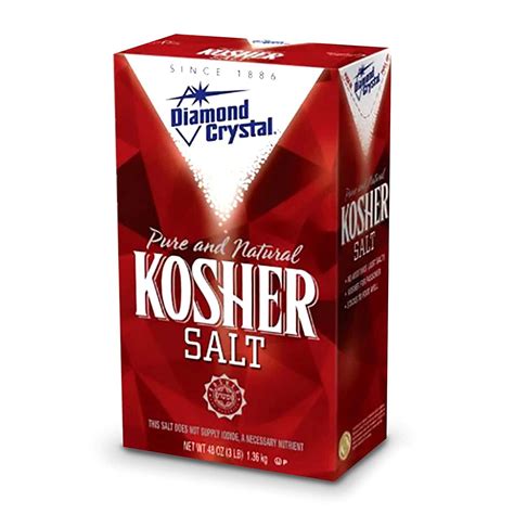 Diamond Crystal Pure and Natural Kosher Salt, 48oz (Pack of 3 ...