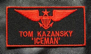 TOP GUN MOVIE ICEMAN NAME TAG 3.5 INCH HOOK TOP GUN NAVY PATCH | eBay