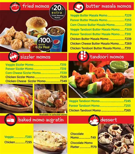 Wow! Momo Menu, Menu for Wow! Momo, Pathak Bari, Asansol, Asansol, Asansol