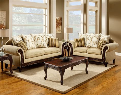 Doncaster Tan Fabric Living Room Set from Furniture of America (SM7435 ...