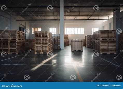 Warehouse with Crates and Boxes, Ready for Shipment Stock Image - Image ...