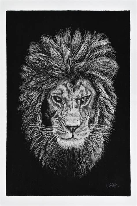 Black and White Lion Print, Lion Art, Lion Pencil Drawing - Etsy UK