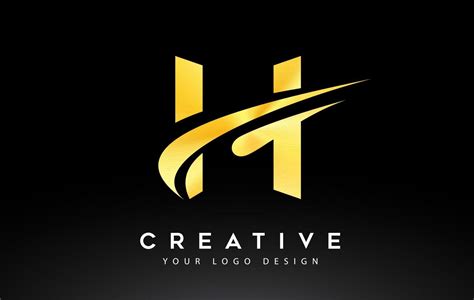 Creative H Letter Logo Design with Swoosh Icon Vector. 4874063 Vector ...