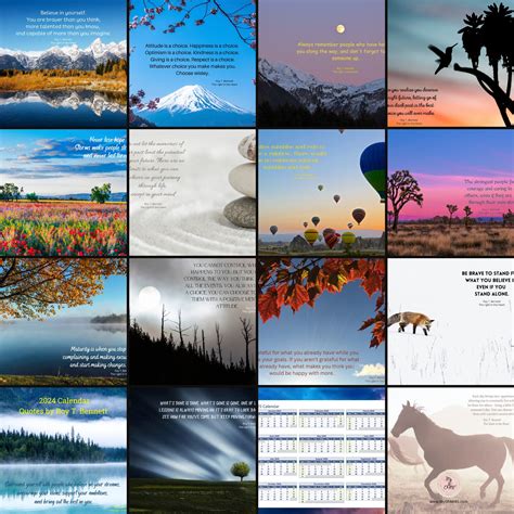 2024 Inspirational Quote Wall Calendar With Beautiful Background ...