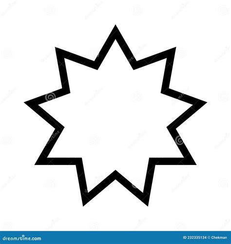 Bahai Star. Religious Symbol of Bahaism. Vector Illustration Stock ...