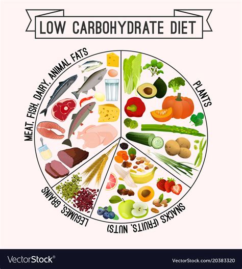 Low carbohydrate diet poster Royalty Free Vector Image