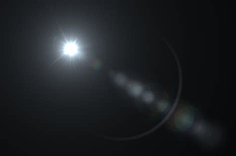 White Lens Flare Black Background Stock Photo - Download Image Now - iStock