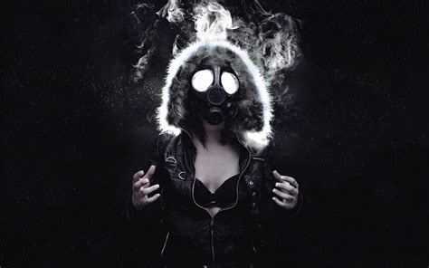 Gas Mask Smoke Wallpaper