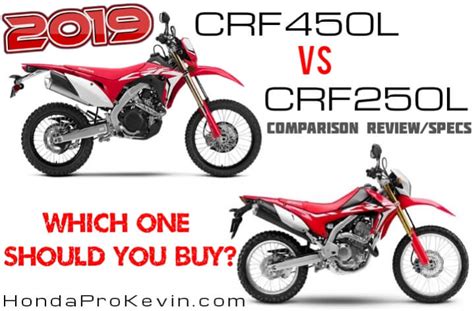 2019 Honda CRF450L VS CRF250L Comparison Review / Specs | Which is the ...