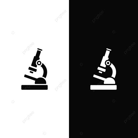 Microscope Icon On A Black And White Background, Design, Vaccine, Look ...