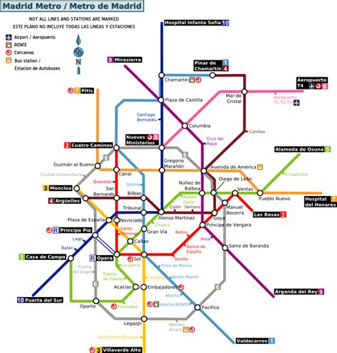 Madrid Spain Metro Map