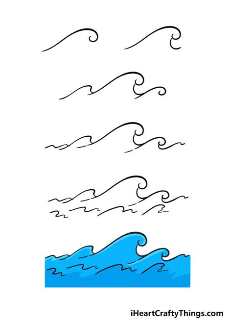 18 Easy Wave Drawing Ideas - How to Draw a Wave