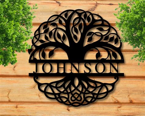 Personalized Family Name Metal Sign, Metal Name Sign, Tree of Life Sign ...