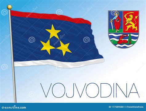 Vojvodina Official National Flag and Coat of Arms, Europe Stock Vector ...