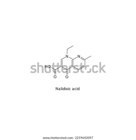 Nalidixic Acid Flat Skeletal Molecular Structure Stock Vector (Royalty ...