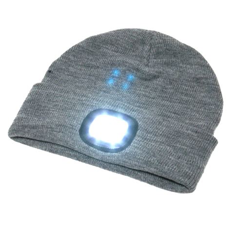 BEAMie Hat With Built-In Rechargeable LED Head Lights, Grey - Walmart.com