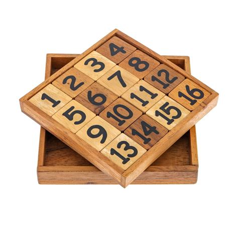 "Magic Numbers" Brain Teaser Game - Handmade Wooden Slide Puzzle