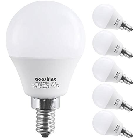 E12 LED Bulb 50 Watts Equivalent, Candelabra Bulb, Daylight White 5000K ...