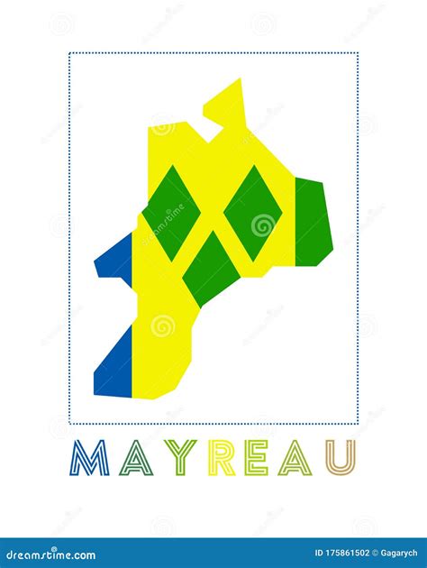 Mayreau Logo. Map of Mayreau with Island Name and. Stock Vector ...