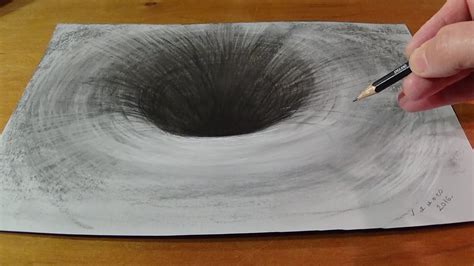 Drawing a 3D Black Hole - How to Draw Round Hole - Anamorphic Trick Art ...