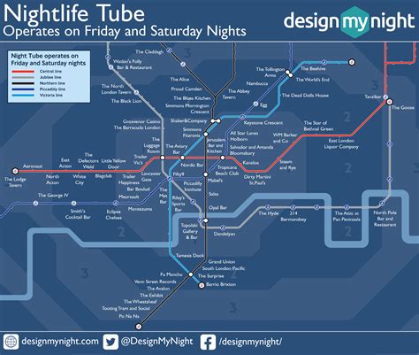 Piccadilly Line Bars On The Night Tube | London Bar Map Late Night Tube ...