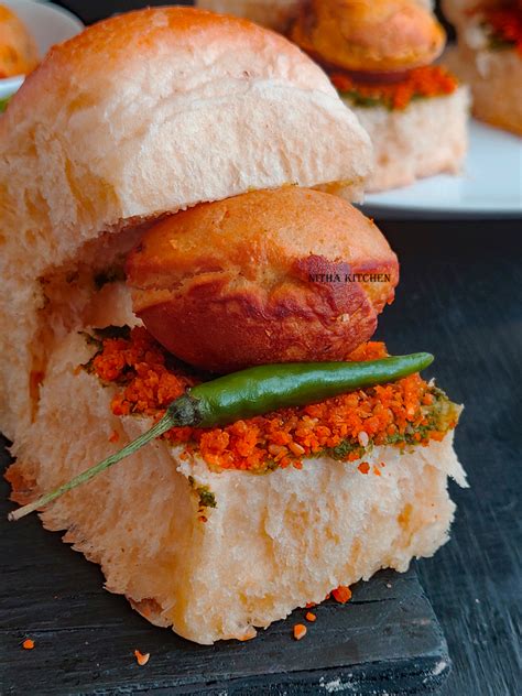 Vada Pav with Green Chutney Recipe - Nitha Kitchen