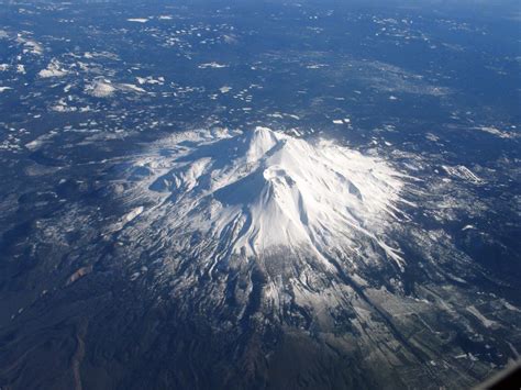 Mount Shasta, California, a 4,332 m high complex compound volcano of at ...