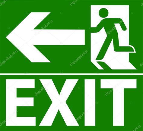 Green exit emergency sign — Stock Vector © pockygallery #12034685