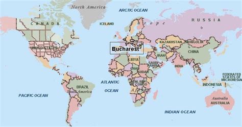 Bucharest world map - Map of bucharest world (Romania)