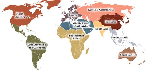 Regions World Map - World Maps