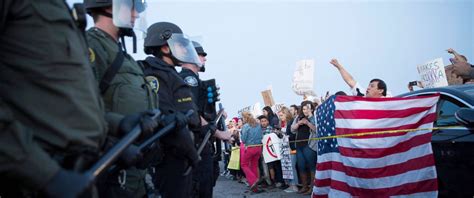 Hundreds of Protesters Descend Upon Trump Rally in California, Damaging ...