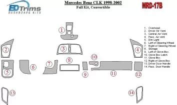 MERCEDES CL CLS CLK CLASS Carbon Fiber Wooden look dash trim kits