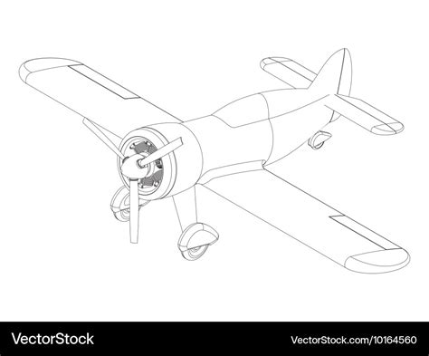 Isolated propeller plane drawing Royalty Free Vector Image