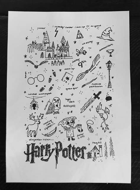 harry Potter Doodle Art Drawings - Christiana Poremba