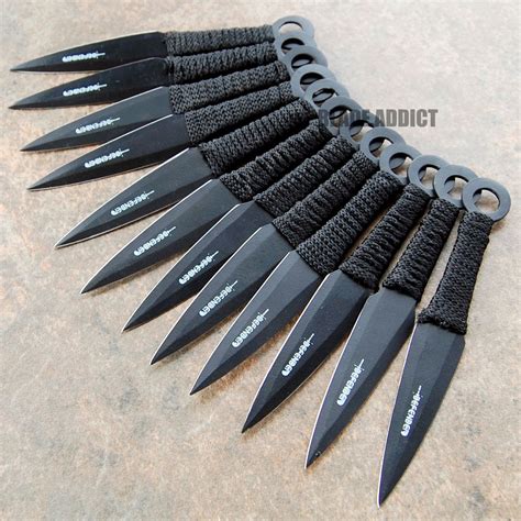 12 Pc 6" Ninja Tactical Combat Naruto Kunai Throwing Knife Set Hunting ...