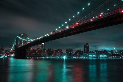 Brooklyn Bridge Night Cityscape Wallpapers - Wallpaper Cave