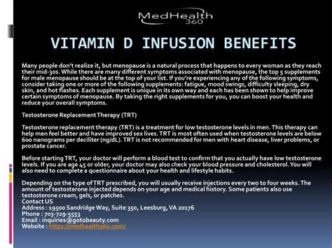 PPT - Vitamin D Infusion Benefits PowerPoint Presentation, free ...