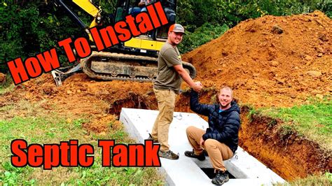 How to Install a Septic System! ( Part 1 Septic Tank Install ) | Sadoun.com