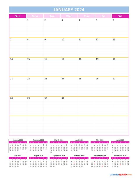 calendar for 2024 printable - 2024 yearly editable word calendar ...