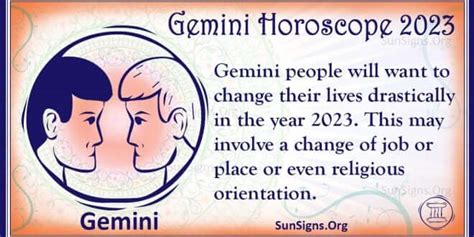 Gemini Horoscope 2023 - Get Your Predictions Now! - SunSigns.Org