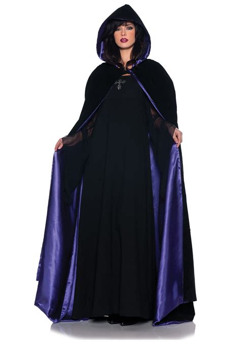 Deluxe Velvet & Satin Hooded Cape