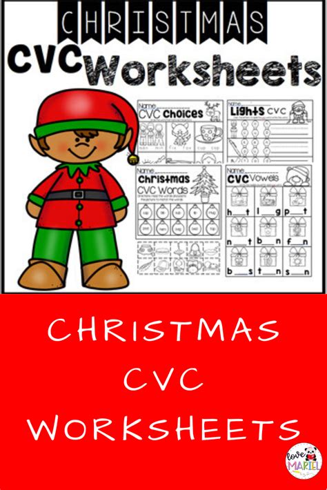 Christmas CVC Worksheets | Cvc worksheets, Writing cvc words, Cvc words