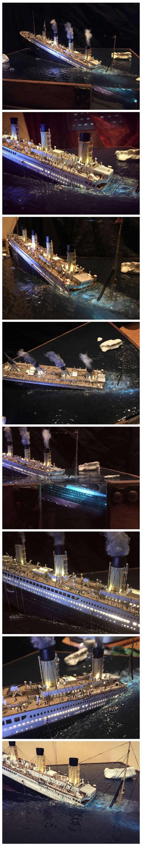 multiple shots of ships in the water at night and day time, all with ...