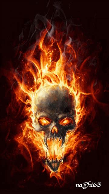 burning skull GIF - Download & Share on PHONEKY