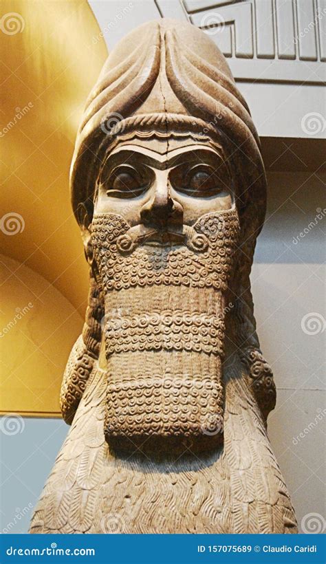 London / England UK - August 22, 2008: Ancient Assyrian Statues. Part ...