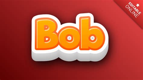 Bob | Orange 3D | Text Effect Generator