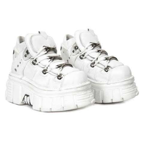 White Napa Leather New Rock Metallic Shoes M.106-S53 • the dark store™