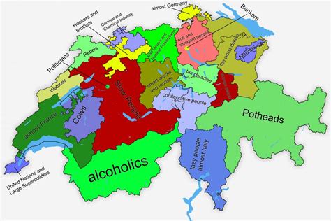 Schweiz canton karta - Karta över schweiz, kantonen (Västra Europa ...