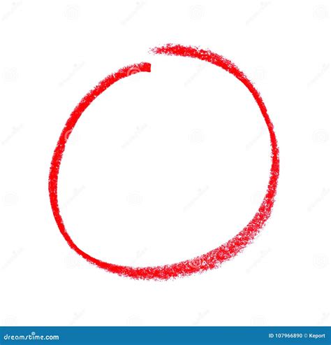 Isolated drawn red circle stock illustration. Illustration of round ...