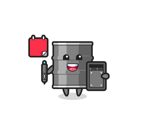 Illustration of oil drum mascot as a graphic designer 3466407 Vector ...